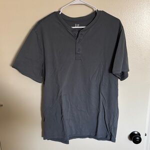 GAP Men's Charcoal Short Sleeve Henley